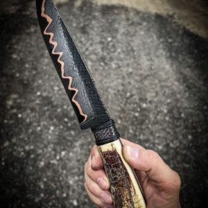 Custom handmade Copper Damascus Bowie