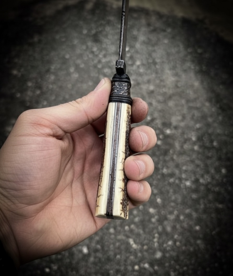 Custom handmade Copper Damascus Bowie - Image 3