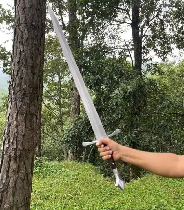 Handmade Carbon Steel Sword with Rosewood Handle β 36β Total Length β Custom Craftsmanship & Gift-Ready