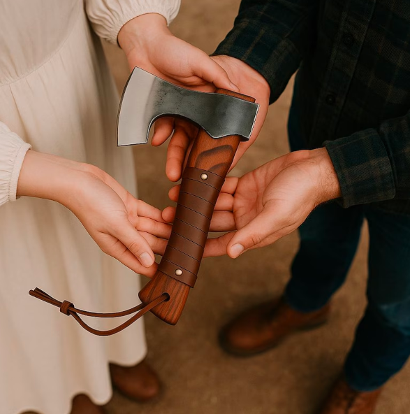 Handmade throwing hatchet hunting axe with personalized engraved wooden box, gift for menwomen & couple, Elite Woodsman Outdoor Camping Axe - Image 3