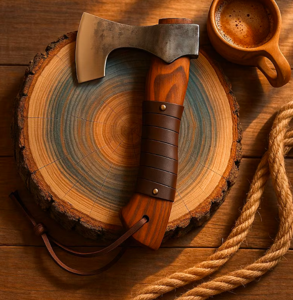 Handmade throwing hatchet hunting axe with personalized engraved wooden box, gift for menwomen & couple, Elite Woodsman Outdoor Camping Axe - Image 4