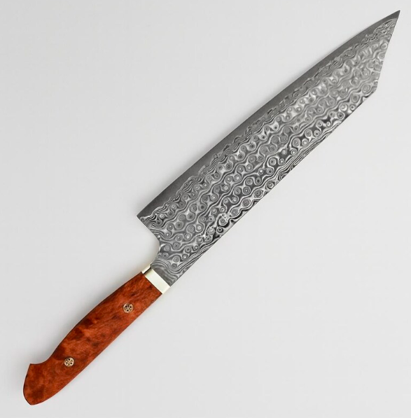 Custom Personalized Handmade Damascus Kiritsuke Chef Knife | Leather Sheath | 240mm, SG2 Steel Blade | Japanese Style Premium Kitchen Knife - Image 2
