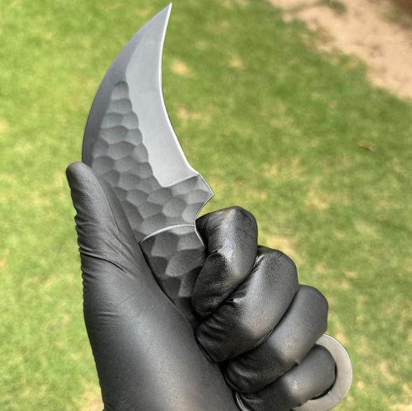 THE MIDNIGHT ARC | Custom Hand Forged - D2 Tool Steel - Karambit Knife - Compact Everyday Carry Knife - Sculptured Handle - Gift For Him - Image 3
