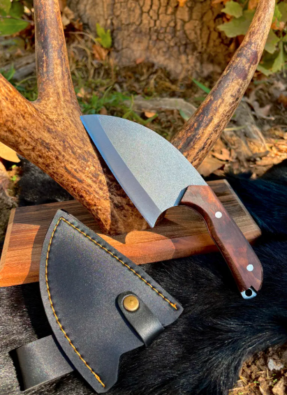 Handcrafted Serbian Mini Cleaver Knife: 4116 Stainless Steel & Walnut Wood