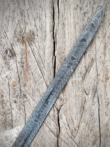 Handmade Damascus Steel Templar Knight Sword | Crown Sword Replica with Leather Sheath | Collectible Handmade Sword | Unique Gift for Him - Image 3