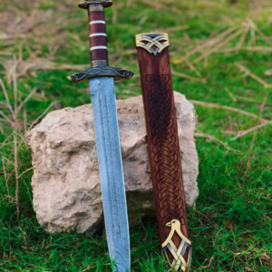 Hand-Forged Viking Damascus Steel Medieval Sword | Northm*n Sword With Scabbard, Replica Sword unique viking Sword Gift For Him Anniversary