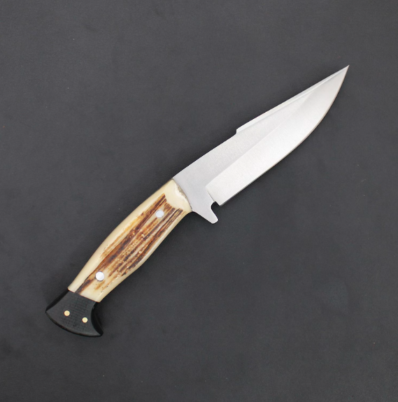 Handmade Deer Horn Skinner Knife: Full Tang Camping/Hunting Knife with Leather Sheath - Image 2