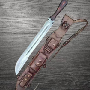 Hand-Forged 5160 Spring Steel Machete, Full Tang Knife, Outdoor Machete with Leather Sheath | Gift for Him, Birthday Gift, Anniversary Gift